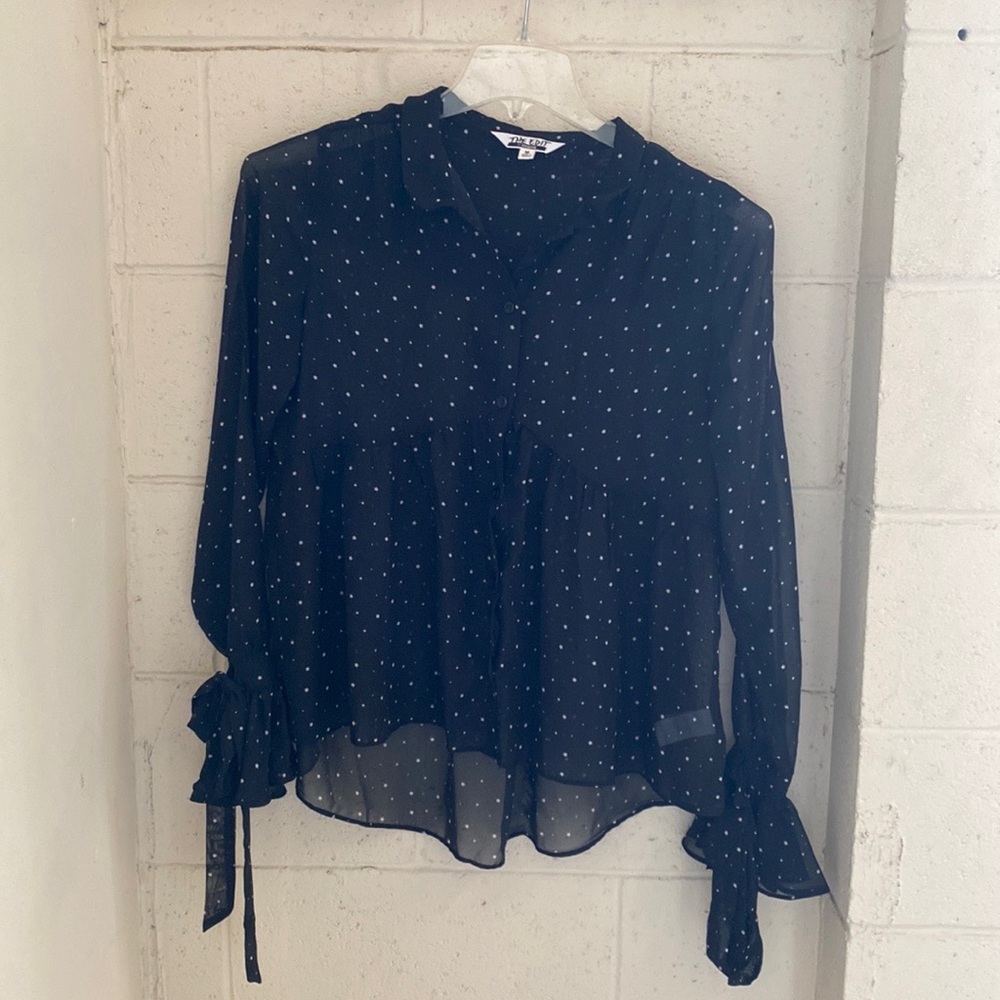 The Edit long sleeve sheer blouse